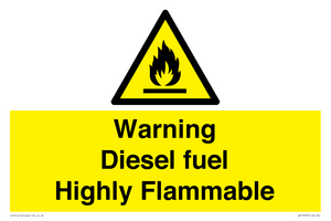 Warning diesel fuel Highly Flammable